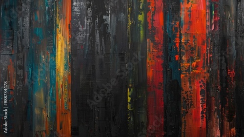 黒の縦線の油絵背景