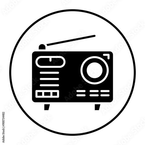Radio vector icon. Can be used for Retro iconset.