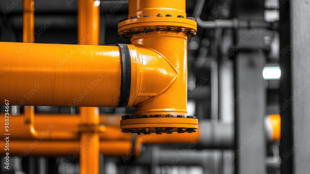 Industrial pipes and gray metal surfaces in an interior, industrial background. Industrial pipes and gray metal surfaces in an interior, industrial background.