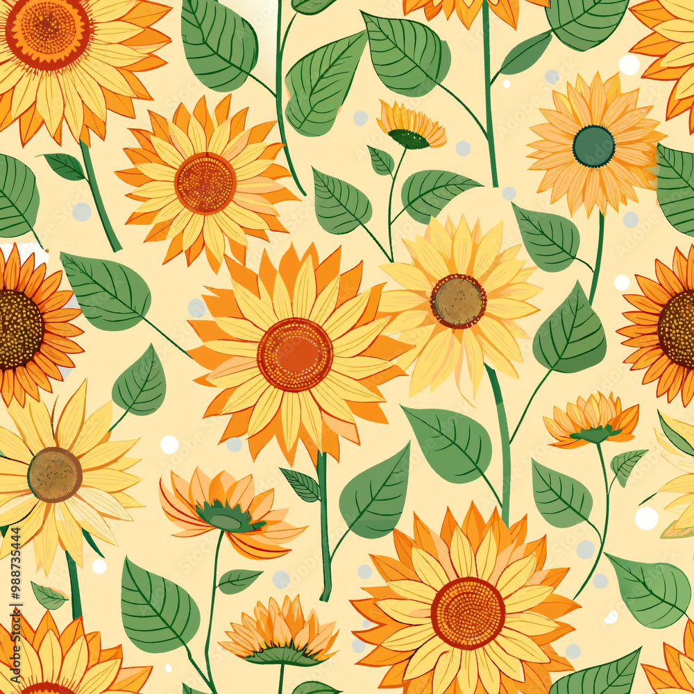 Seamless pattern with sunflowers Seamless pattern with sunflowers