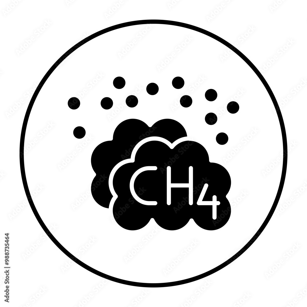 Methane vector icon. Can be used for Global Warming iconset.
