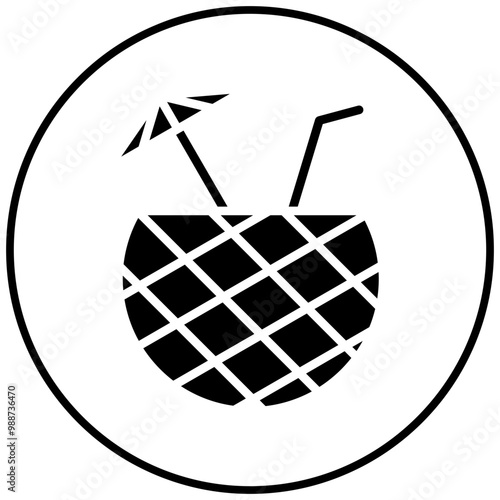 Pina Colada vector icon. Can be used for Beverages iconset.