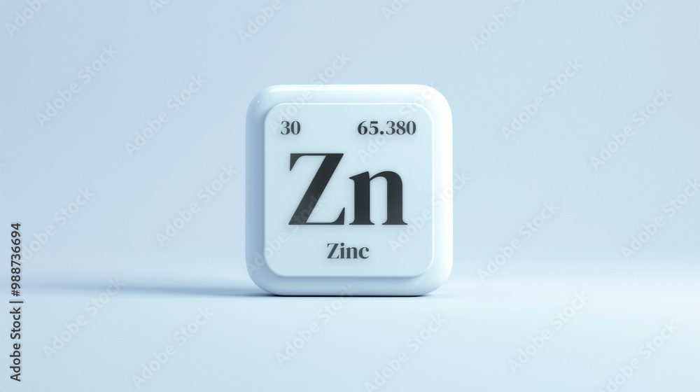 A simple icon of the chemical element Zinc on a white background from the periodic table elements. A simple icon of the chemical element Zinc on a white background from the periodic table elements.