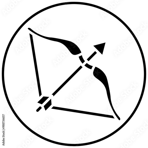 Bow Arrow vector icon. Can be used for Medieval iconset.