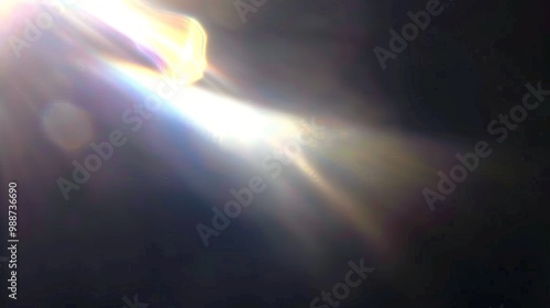 Light Leaks Overlay. Background with a smooth, blurred white light beam. The light reflections appears blurred and creates a sense of movement.