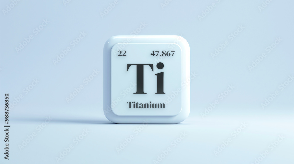 A simple icon of the chemical element Titanium on a white background from the periodic table elements. A simple icon of the chemical element Titanium on a white background from the periodic table elements.
