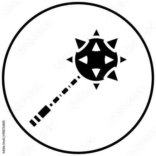 Mace vector icon. Can be used for Medieval iconset.