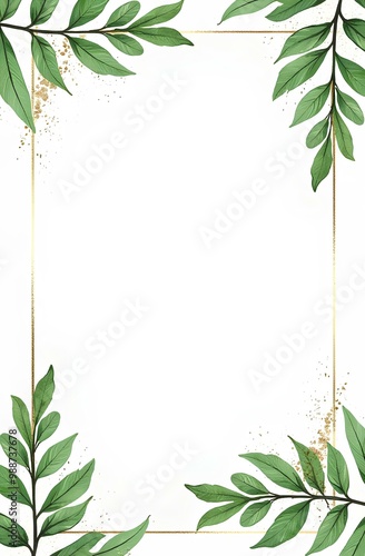 green leaves frame