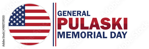 General Pulaski Memorial Day. Suitable for greeting card, poster and banner. Vector illustration. photo