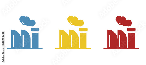 factory icon on white background, vector illustration