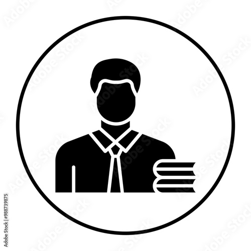 Teacher Male vector icon. Can be used for Literature iconset.