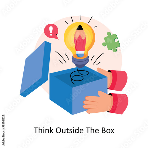 Think Outside The Box  concepts style illustration. EPS 10 File