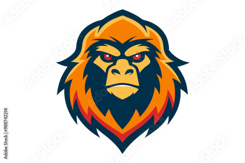 Bigfoot head mascot logo design vector photo