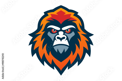 Bigfoot head mascot logo design vector photo