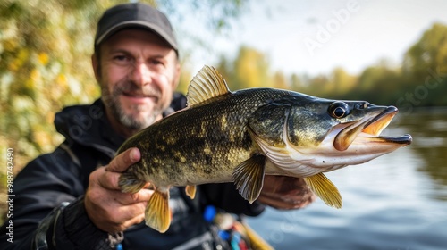 Fisherman Holding a Freshly Caught Fish