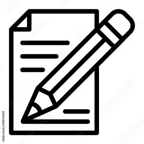 Pencil outline icon, suitable for school education