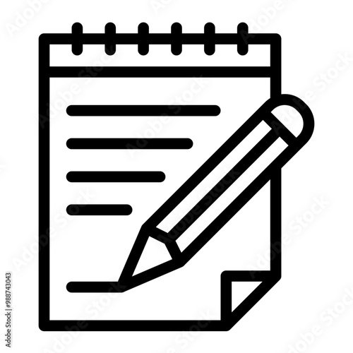 Notebook outline icon, suitable for school education