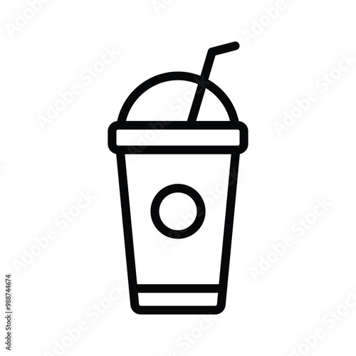 Cool coffee icon, ideal for chilled beverages and trendy caf�s