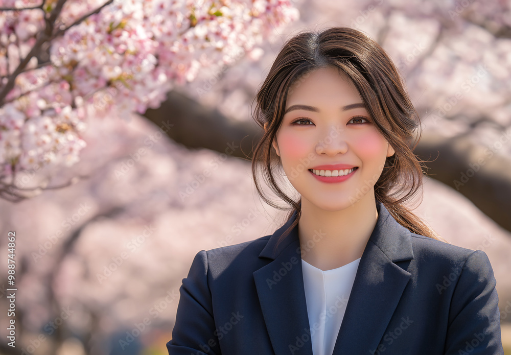 A beautiful woman in a business suit is smiling A beautiful woman in a business suit is smiling