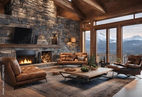 living room with fireplace