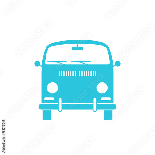 Wallpaper Mural Van icon, Front view Isolated on white background. From blue icon set. Torontodigital.ca