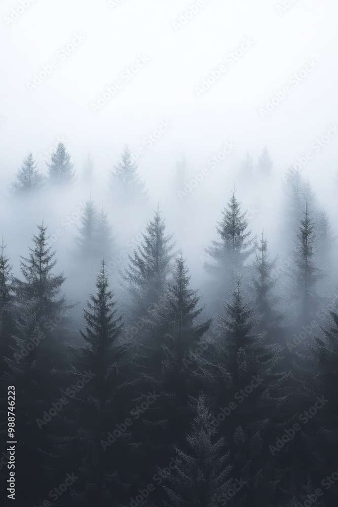 The minimalistic mobile wallpaper of a Foggy forest The minimalistic mobile wallpaper of a Foggy forest