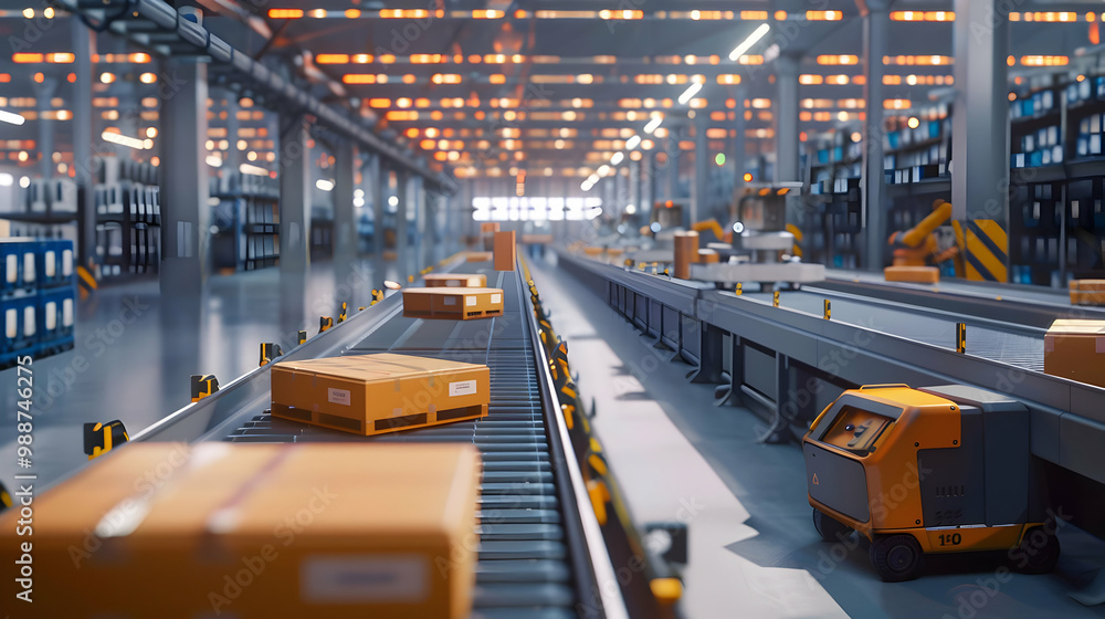 Automated Warehouse Conveyor Belt System - Modern Logistics Automated Warehouse Conveyor Belt System - Modern Logistics