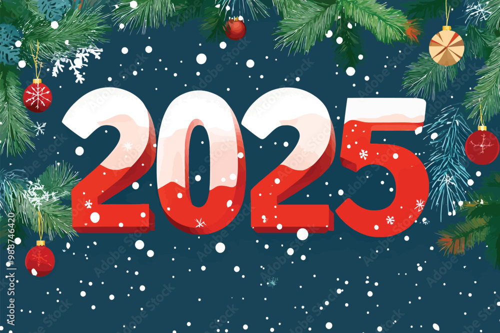 Happy New Year 2025 vector illustration Happy New Year 2025 vector illustration