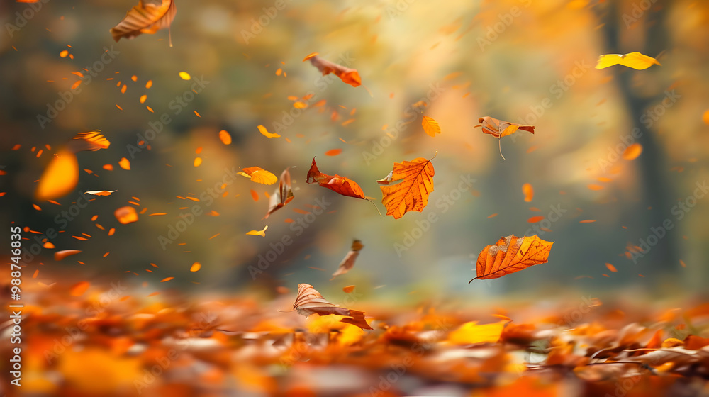 Autumn Leaves Falling in the Wind - Nature Photography Autumn Leaves Falling in the Wind - Nature Photography