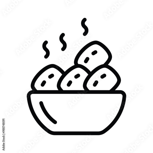 Simple food bowl icon used for serving ideas