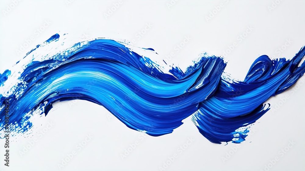 Dynamic Blue Brushstroke on White Canvas: Perfect Poster for Sports Interiors, Adding Energy and Style to Your Space with Glossy Finishes and Fluid Artistry. Dynamic Blue Brushstroke on White Canvas: Perfect Poster for Sports Interiors, Adding Energy and Style to Your Space with Glossy Finishes and Fluid Artistry.