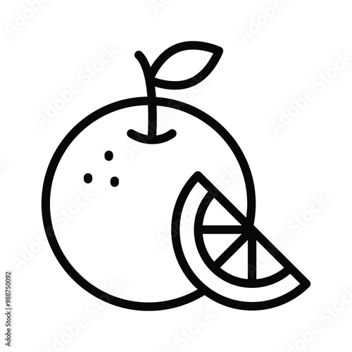 Vibrant orange icon, great for fruit and refreshment