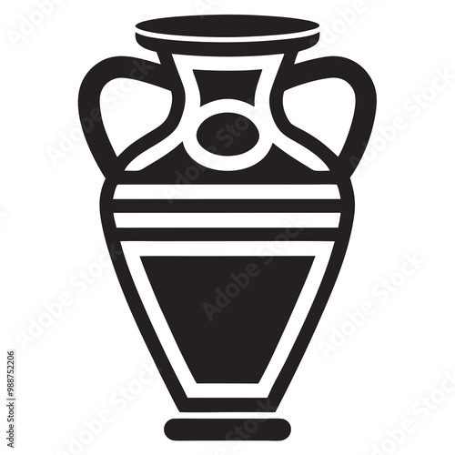 Vase silhouette vector on a white background