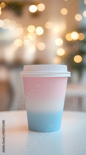 Paper cup drink in soft lights