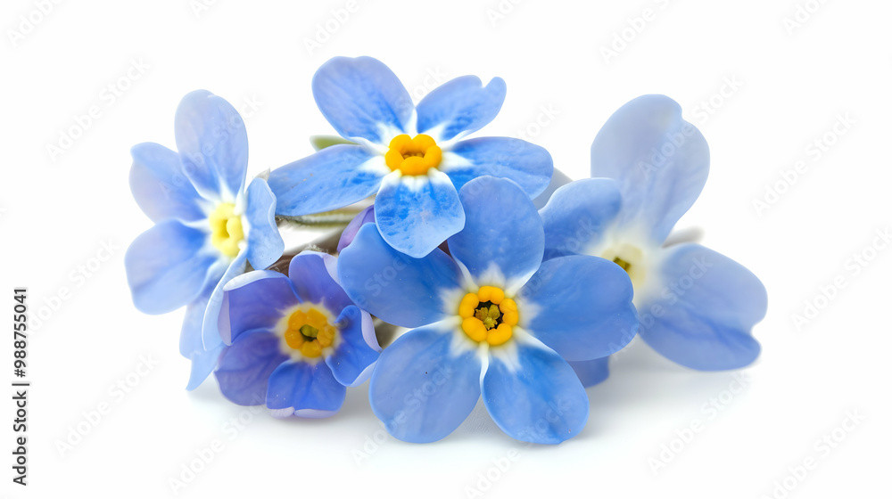 Delicate Blue Forget-Me-Nots: A Close-Up View of Spring Flowers Delicate Blue Forget-Me-Nots: A Close-Up View of Spring Flowers