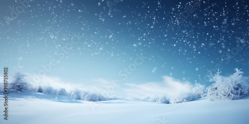 Wallpaper Mural Snowy landscape under starry winter night sky Torontodigital.ca