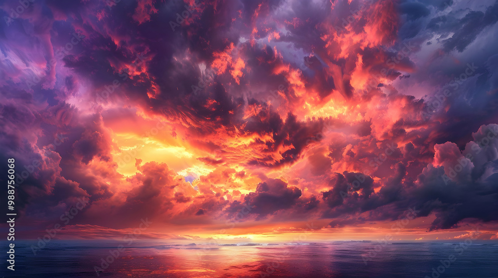Dramatic Sunset Sky Over the Ocean - Nature Photography Dramatic Sunset Sky Over the Ocean - Nature Photography