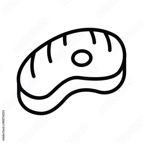 A Juicy and grilled meat cut, steak icon