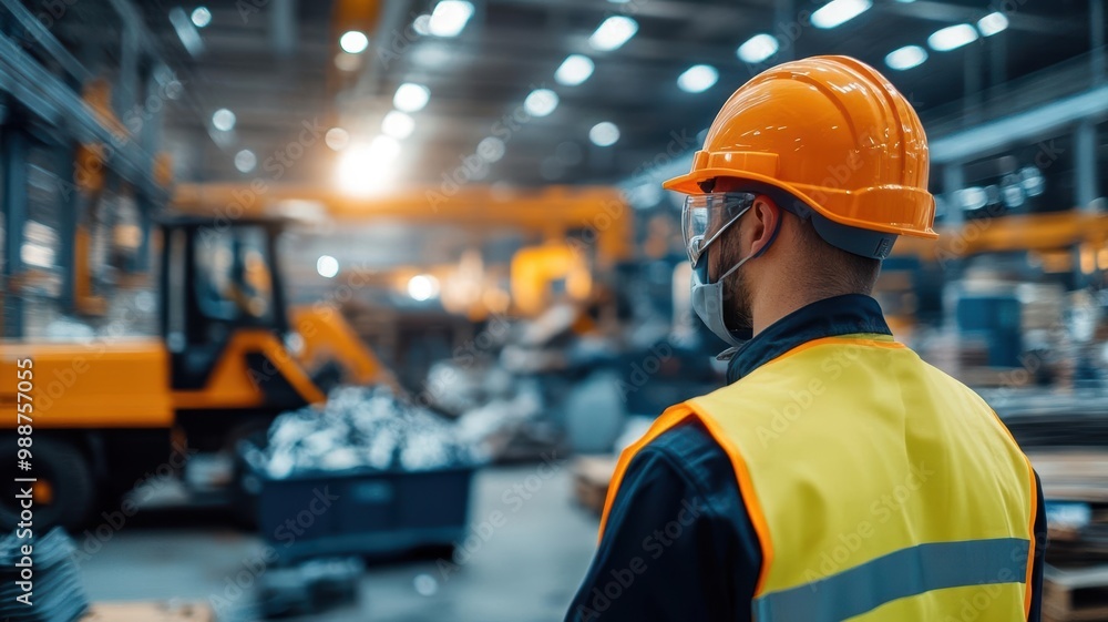custom made wallpaper toronto digitalFactory scene with heavy-duty machinery melting and reshaping plastic waste into reusable materials, sustainable recycling plastic waste, recycling machinery