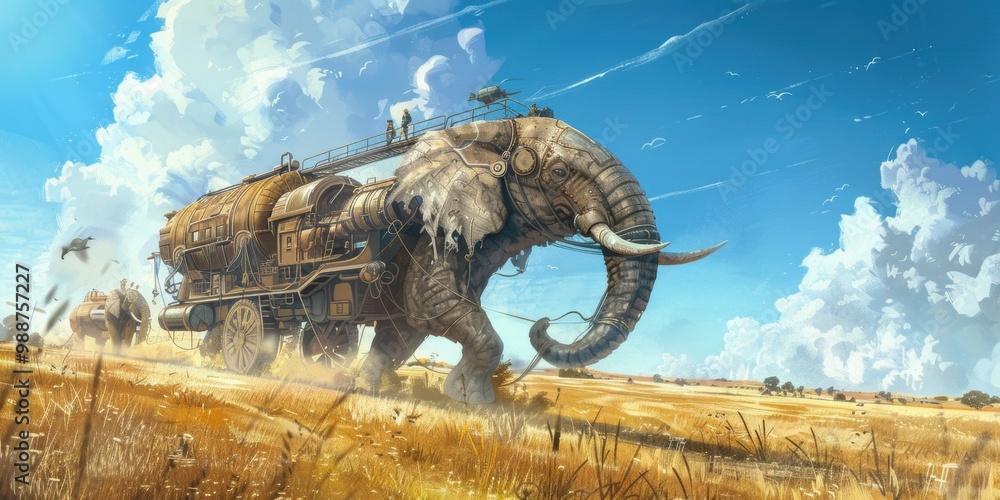Fototapeta premium Majestic Animals as Transportation Partners. Adventure and Exploration concept