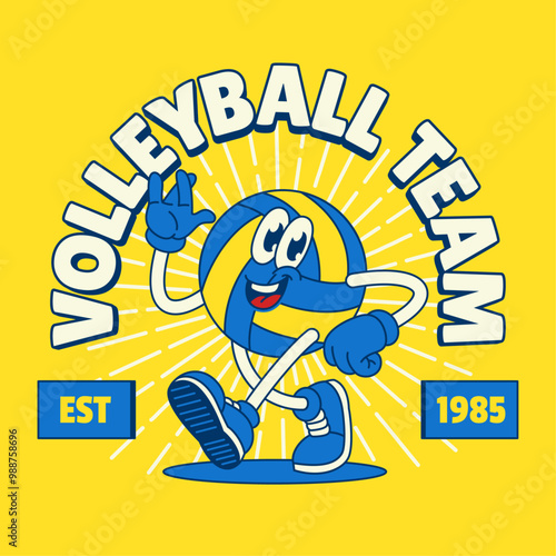 Shirt Design of Volleyball Mascot Character