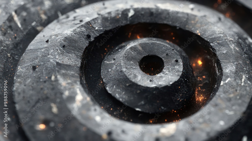A close-up of a metallic spiral design with glowing elements, suggesting industrial aesthetics. A close-up of a metallic spiral design with glowing elements, suggesting industrial aesthetics.