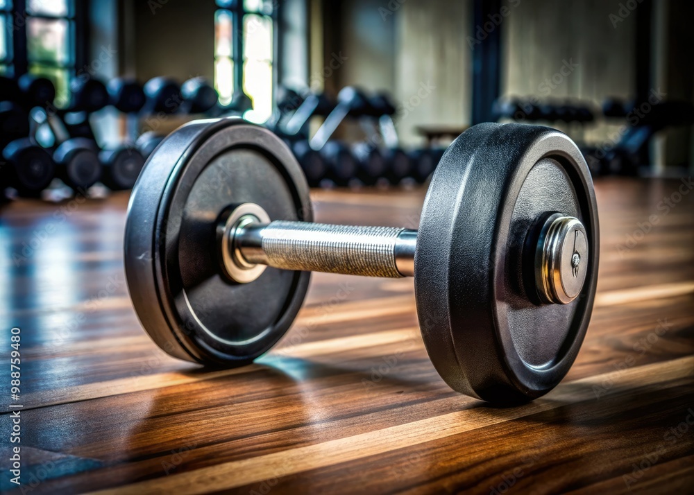 The black 10-pound dumbbell lies quietly on the gray gym floor, its substantial weight evident and unassumingly still. The black 10-pound dumbbell lies quietly on the gray gym floor, its substantial weight evident and unassumingly still.