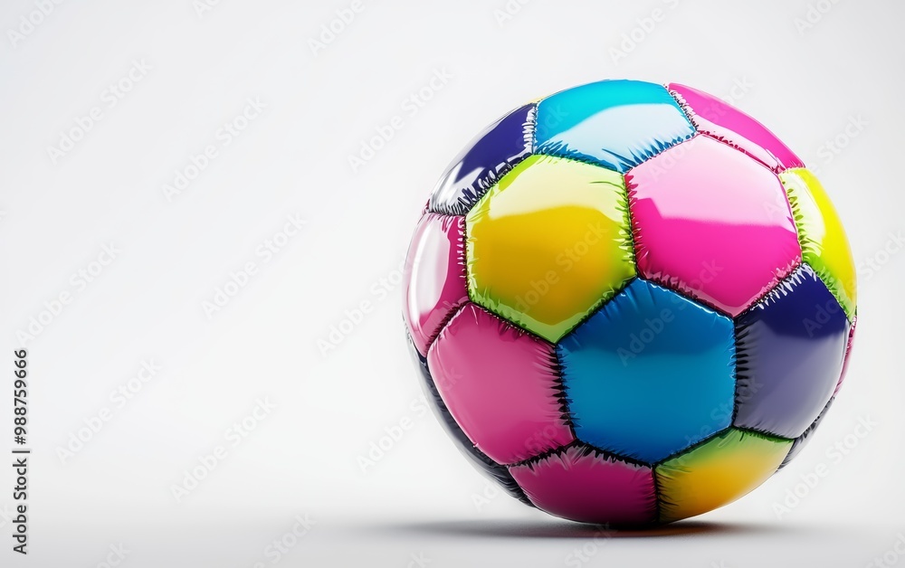 A brightly colored soccer ball A brightly colored soccer ball