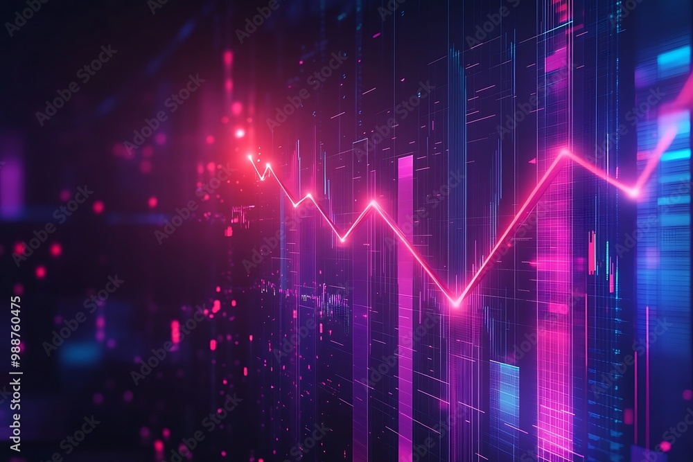 Abstract Digital Data Network with Neon Lines and Glowing Points Abstract Digital Data Network with Neon Lines and Glowing Points