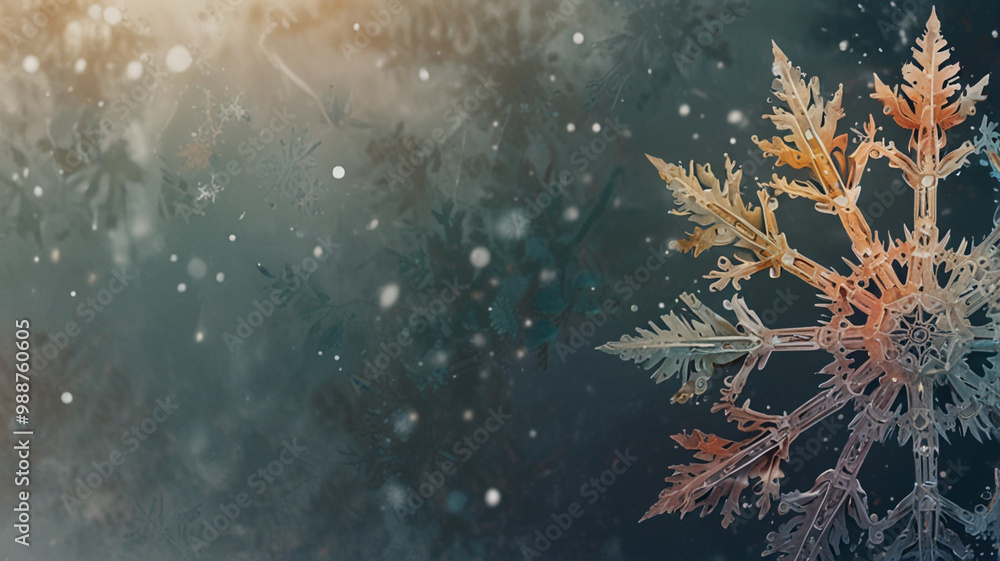 Obraz premium Elegant Snowflake with Soft Winter Background