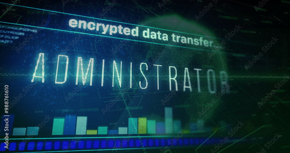 Fototapeta premium Image of digital data processing over globe and networks of connections