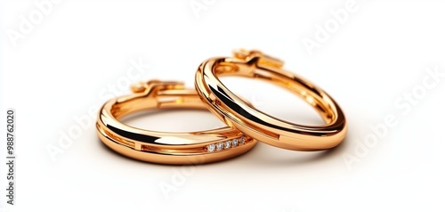 A pair of gold hoop earrings