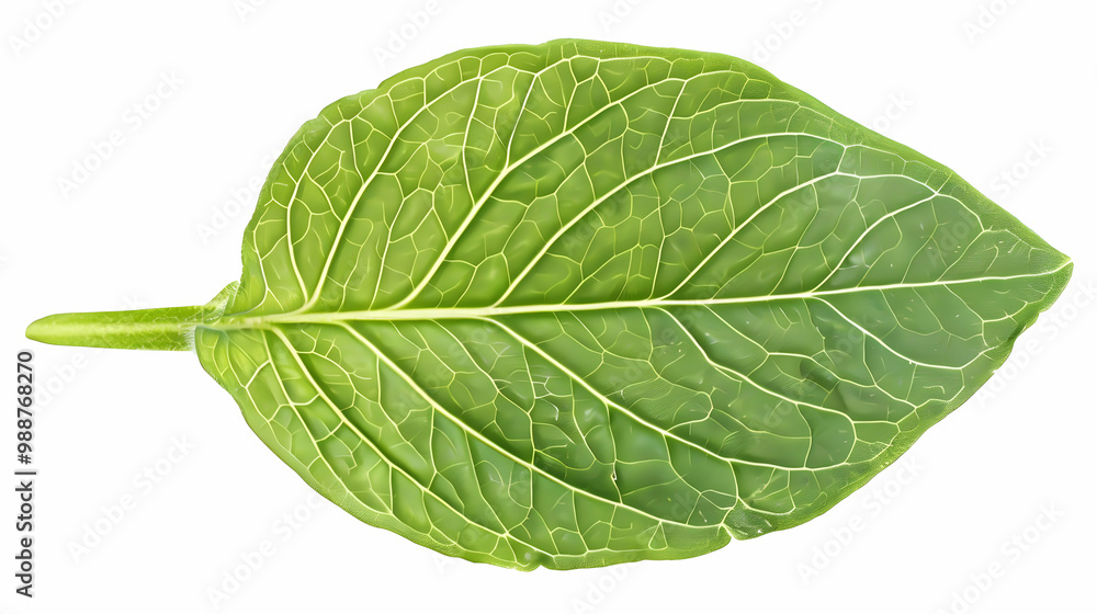 Obraz premium Close-up of a Green Leaf with Detailed Veins