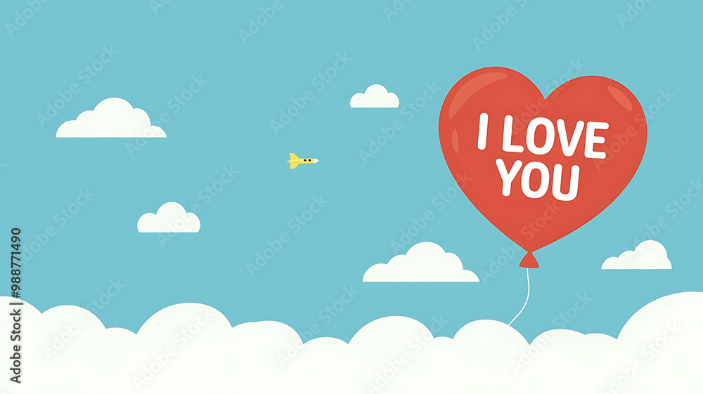 Red heart balloon with Red heart balloon with